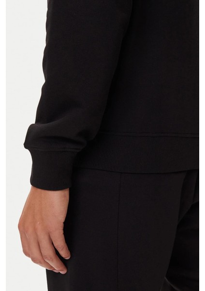 Erkek Regular Fit Altın Rengi Varak Baskı Logolu Bisiklet Yaka Sweatshirt - Siyah fırsatları