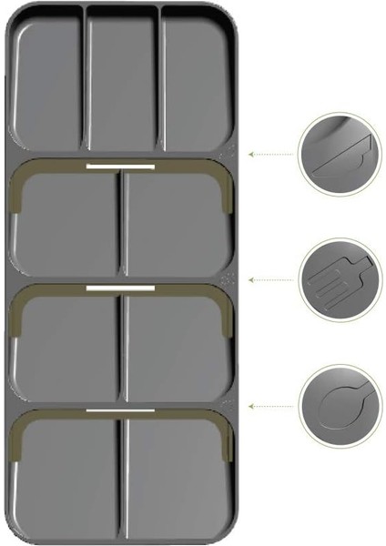 50804 9 Bölmeli Çekmece Kaşıklık, Gri fırsatları