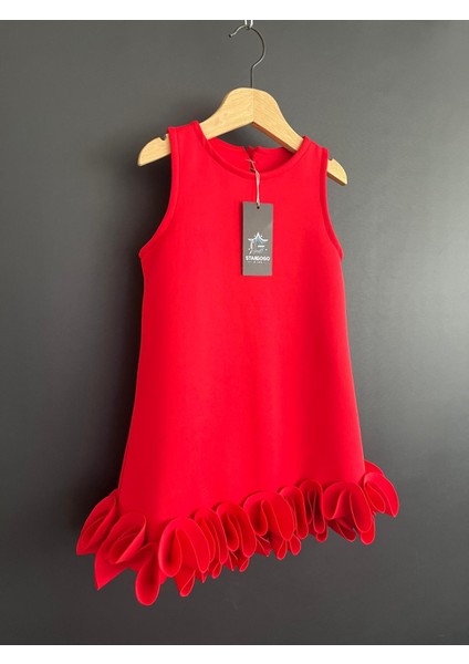 Kız Çocuk Kırmızı Abiye Elbise-1 Beden Küçük Tercih Edilebilir.-(Düğün,doğum Günü,özel Gün) fiyatları