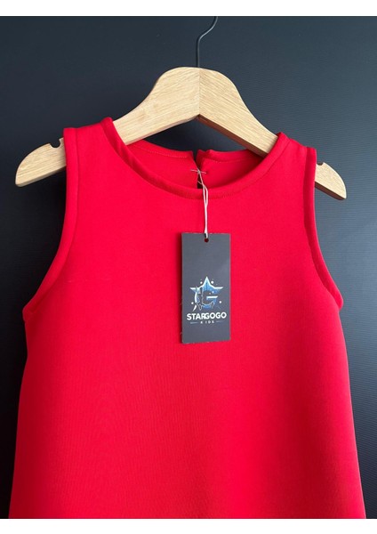 Kız Çocuk Kırmızı Abiye Elbise-1 Beden Küçük Tercih Edilebilir.-(Düğün,doğum Günü,özel Gün) modelleri