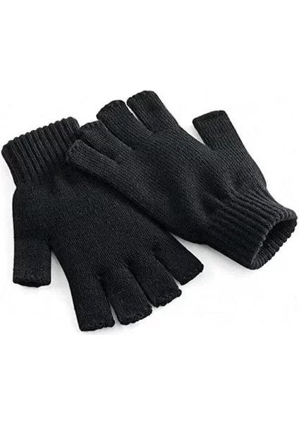 Kadın Kısa Parmaksız Triko Eldiven - Siyah modelleri