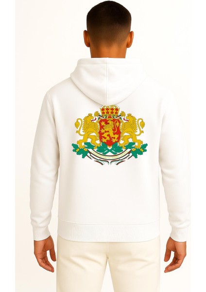 Kapüşonlu Coat Of Arms Of Bulgaria Kingdom Of Bulgaria Cep ve Sırt Tasarımlı Unisex Sweatshirt fiyatları