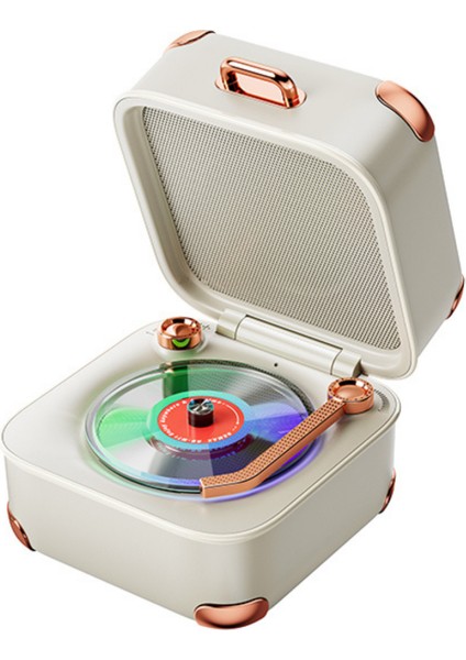 Beyaz Nostaljik Retro Antika Pikap,plak Çalar Görünümlü Kablosuz Minibox Bluetooth Hoparlör