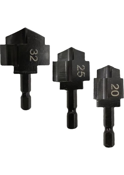 3 Adet Ppr Kaldırma Kademeli Matkap Ucu Su Borusu Bağlantı Aracı 20/25/32 Tesisatçı Su Borusu Zımba Matkap Ucu