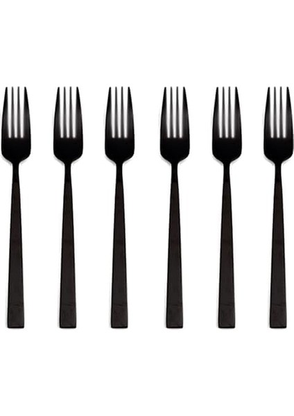 Quantum Mat Siyah Tatlı Çatalı 16CM 6 Adet