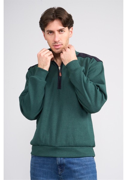 Çetinkaya Chester Polo 5281 Dik Yaka Selanik Sweatshirt Zümrüt fiyatları