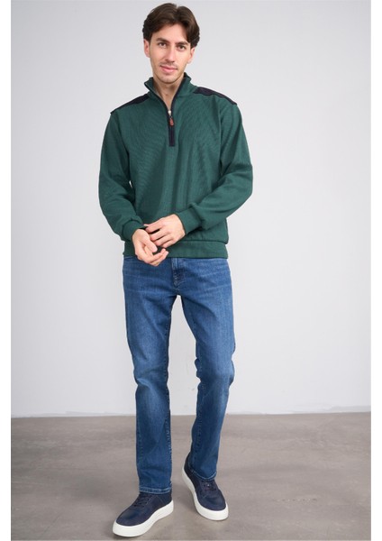 Çetinkaya Chester Polo 5281 Dik Yaka Selanik Sweatshirt Zümrüt fırsatları