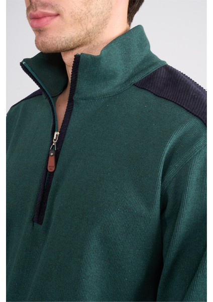 Çetinkaya Chester Polo 5281 Dik Yaka Selanik Sweatshirt Zümrüt indirimleri