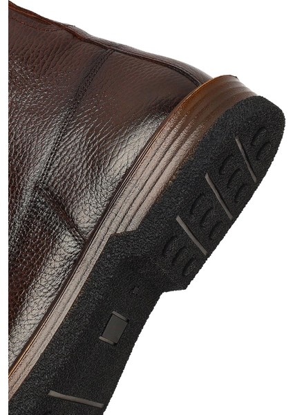 Erkek Kahverengi Bağcıklı Fermuarlı Deri Casual Bot 25WFD6060FT