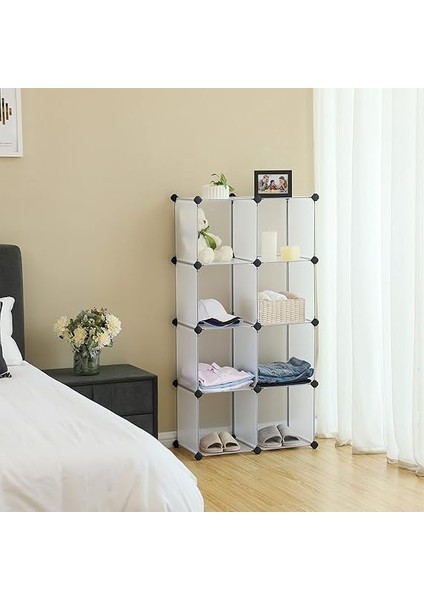 9 Bölmeli Raf Sistemi, Ayakkabı Rafı, Banyo Rafı, Giysi Dolabı, Oyuncak Dolabı, 93 x 31 x 123 Cm, Beyaz LPC115S fırsatları