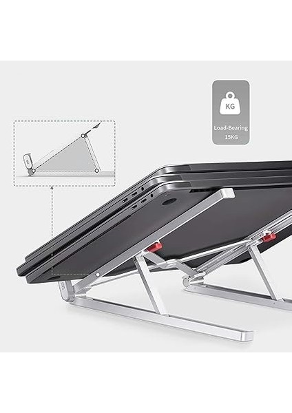 Saiji X2 Taşıma Çantalı Alüminyum Notebook Laptop Standı Gümüş indirimleri