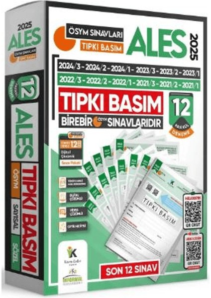 2025 Ales Ösym Tıpkı Basım Çıkmış Soru 12LI Deneme Paketi Video ve Dijital Çözümlü Türkiye Geneli