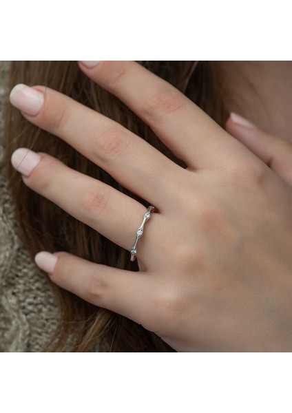 Gümüş Beştaşlı Mekik Bayan Yüzük - 16 fırsatları