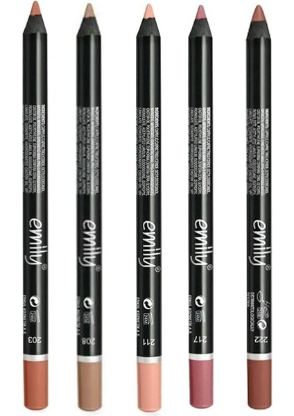 Rose Emıly Dudak Kalemi 5 'li NO:203-208-211-217-222