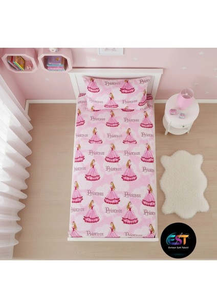 EVRİZON Kız Çocuklarına Özel Prenses Desenli Tek Kişilik Nevresim Takımı modelleri