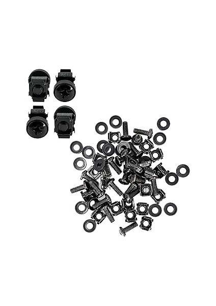 20 x Kafes Somun Montaj Vidaları Kafes Somun Seti M6 Montaj Seti Siyah 10" ve 19" Dolaplar Için Ağ Vidaları Raf Kafes Somunları modelleri