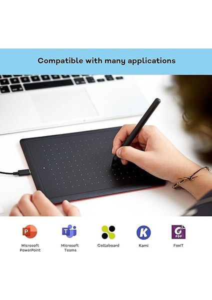 Basınca Duyarlı Kalemli Tek Kalem Tablet, Windows, Mac ve Chromebook Için Uygun, Küçük, Siyah / Kırmızı indirimleri