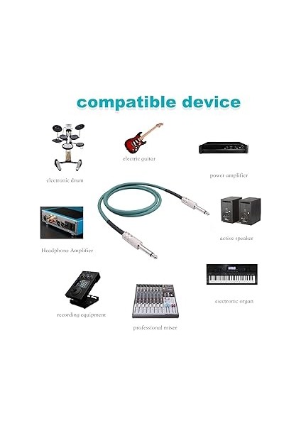 Enstrüman Kablosu, Güvenilir Aşınmaya Dayanıklı Yeşil 1/4 (3metre / 9.8ft) indirimleri