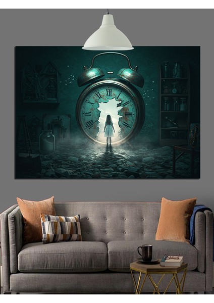 Büyük Baba Saati Detayı Dekoratif Kanvas - Mdf Ahşap Tablo modelleri