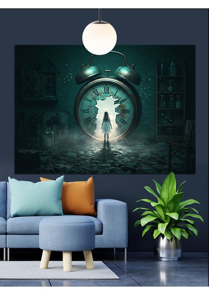 Büyük Baba Saati Detayı Dekoratif Kanvas - Mdf Ahşap Tablo indirimleri