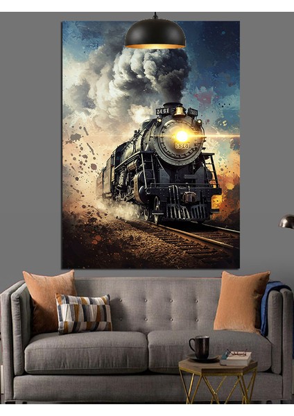 Buharlı Tren Dekoratif Kanvas - Mdf Ahşap Tablo fiyatları