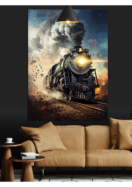 Buharlı Tren Dekoratif Kanvas - Mdf Ahşap Tablo fırsatları