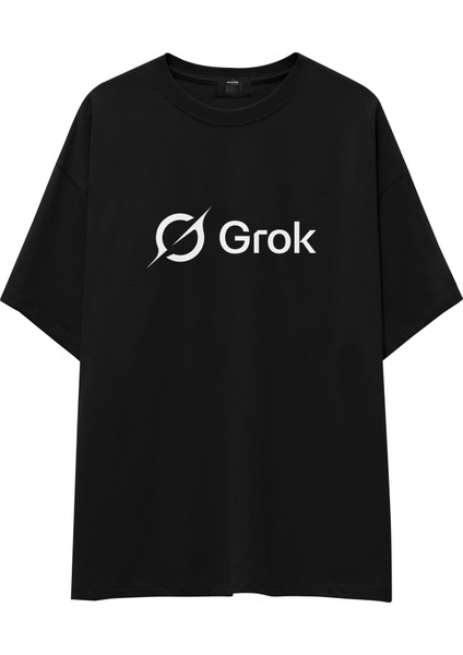 Grok Oversize Tişört - Siyah