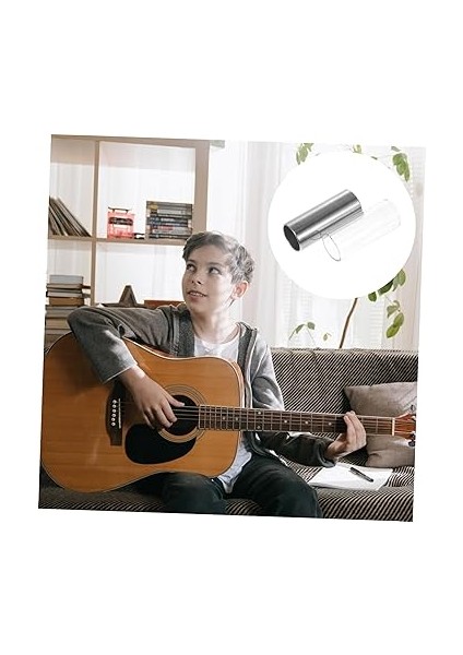 2 Paket Gitar Kaydırıcıları Sağlam Paslanmaz Çelik Cam Kaydırıcılar 6cm Gitarlar Telli Çalgılar Için fırsatları