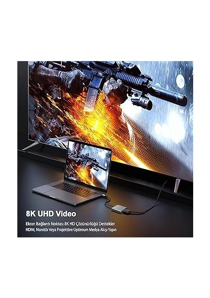 Dp-01 Type-C To Displayport Multifunction 8k 60Hz Çevirici Dönüüştürücü Aktarıcı Adaptör fırsatları