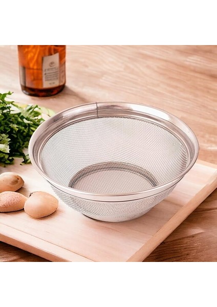 Paslanmaz Çelik Kulpsuz Süzgeç 26CM, Paslanmaz Pirinç Süzgeci, Paslamaz Çelik Mutfak Süzgeci