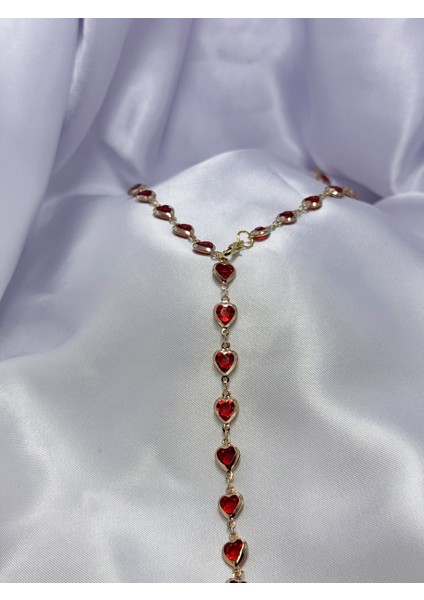 Kırmızı Kalp Y Kolye modelleri