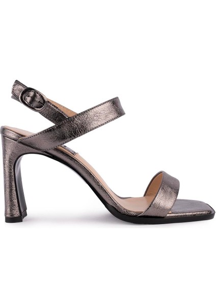 Hakiki Deri Ince Bantlı Modern Abiye Sandalet Bronz Saten 56902 indirimleri