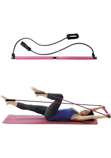 Portable Studio Pilates Jimnastik Egzersiz Çubuğu, Fuşya