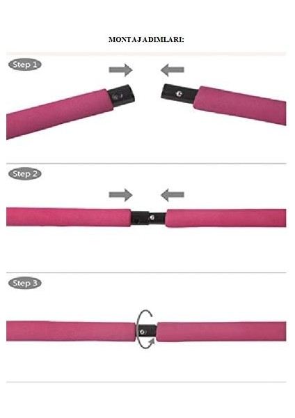 Portable Studio Pilates Jimnastik Egzersiz Çubuğu, Fuşya modelleri