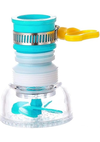 Pervaneli 360° Döner Mutfak Musluk Başlığı | Su Tasarruflu Filtreli Musluk Ucu | Sıçrama Önleyici, Klor Filtreli, Esnek Musluk Aparatı - 16-23 mm Musluklara Uyumlu