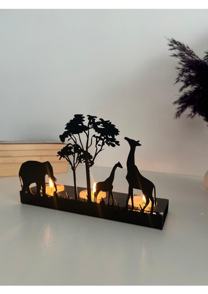 Fil ve Zürafa Temalı Metal Mumluk fiyatları