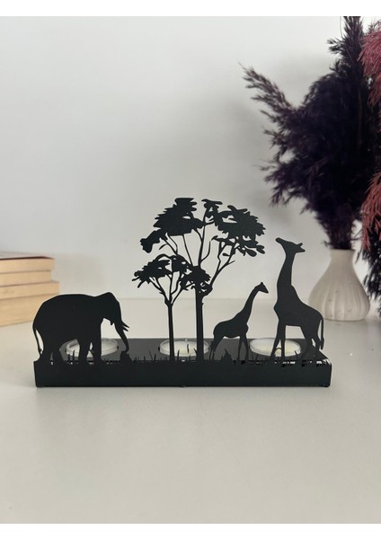 Fil ve Zürafa Temalı Metal Mumluk indirimleri