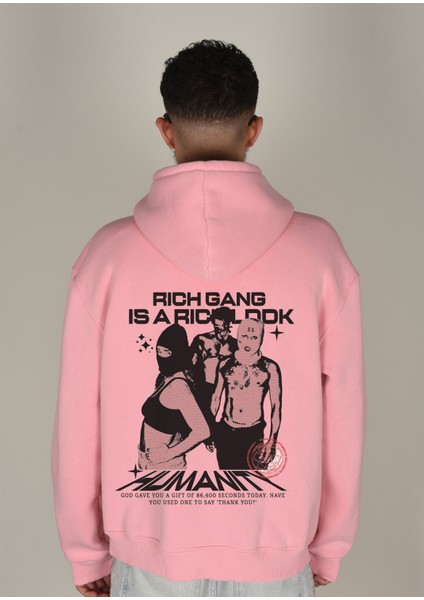 Gang Baskılı Kapüşonlu Sweatshirt