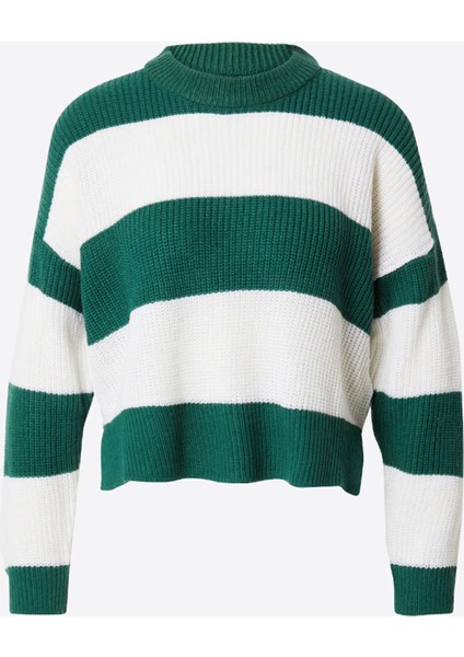 Kadın Çizgili Triko Kazak - Şık ve Ofis Giyimine Uygun