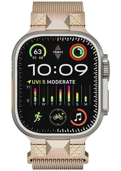 Ile Uyumlu Ultra 49MM KRD-107 Metal Hasır Kordon Starlight