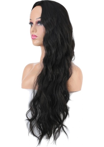 Uzun Su Dalgası Fiber Sentetik Peruk - Koyu Kahve fırsatları