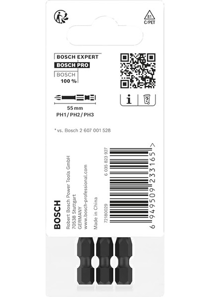 Professional 3 Adet. Impact Control Tornavida Ucu Ph Seti (50 Mm, Altıgen Şaft, Maymuncuk ve Tıklama, Darbe Sürücüleri Için Aksesuarlar) fırsatları