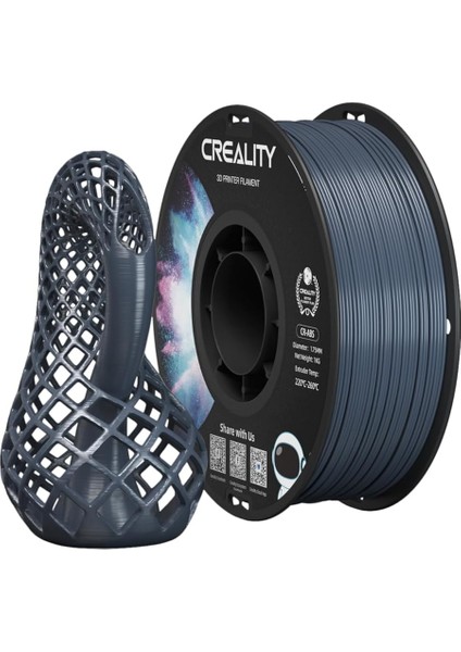 Cr-Abs Filament, Yüksek Dayanıklılık, Zehirsiz, Aşınmaya Dayanıklı, Tüm Creality Fdm Yazıcılar ile Uyumlu, Gri