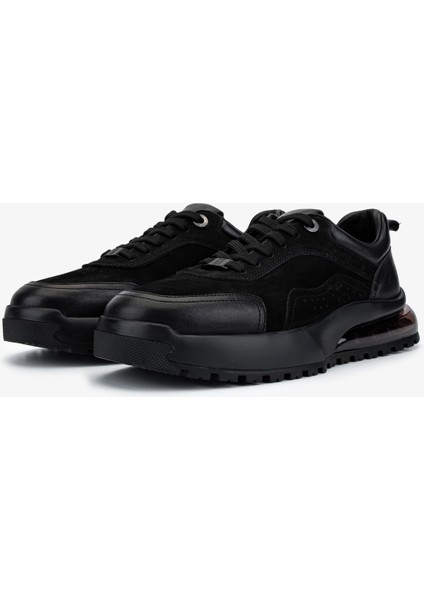 Erkek Hakiki Deri Siyah Sneakers & Spor Ayakkabı 298 3203-1626 Erk Ayk SK25-26 Syh Dnt/syh fırsatları