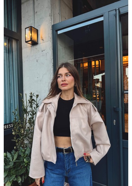 Taş Rengi Apolet Detaylı Astarlı Süet Ceket fiyatları