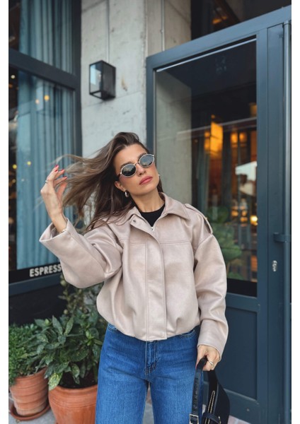 Taş Rengi Apolet Detaylı Astarlı Süet Ceket fırsatları