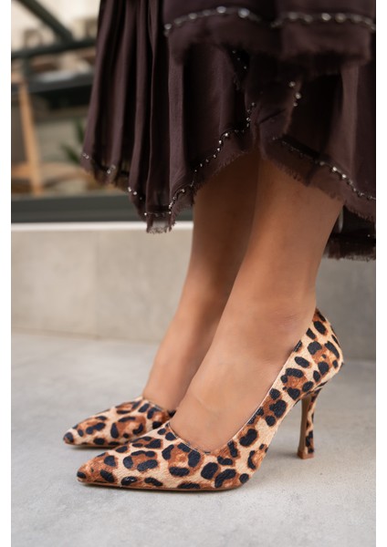 Relly Leopar Süet Topuklu Ayakkabı fırsatları