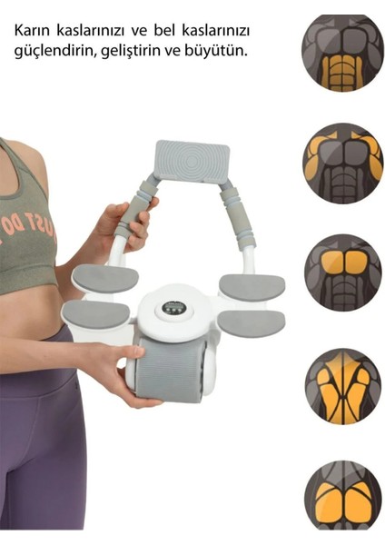Dijital Ekranlı Çek Bırak - Dirsek Destekli Mekik Aleti - Karın Egzersiz Aleti fırsatları