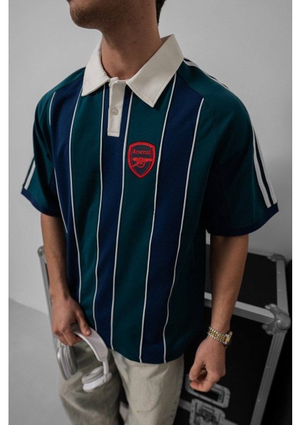 Arsnal Yakalı Tişört - 3 Iplik Oversize Tişört Kaliteli Düğmeli Yaka