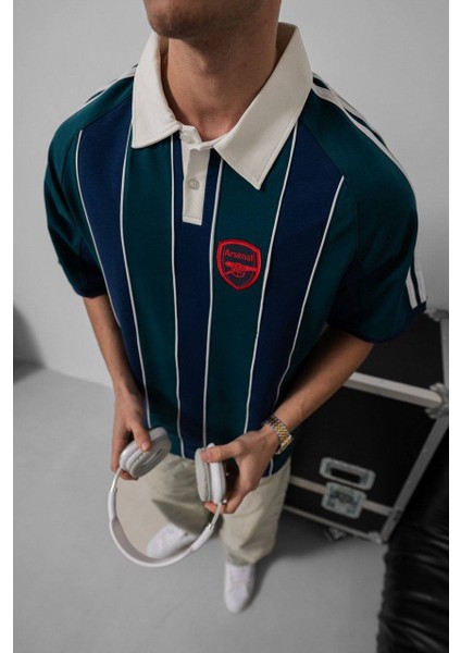 Arsnal Yakalı Tişört - 3 Iplik Oversize Tişört Kaliteli Düğmeli Yaka fırsatları